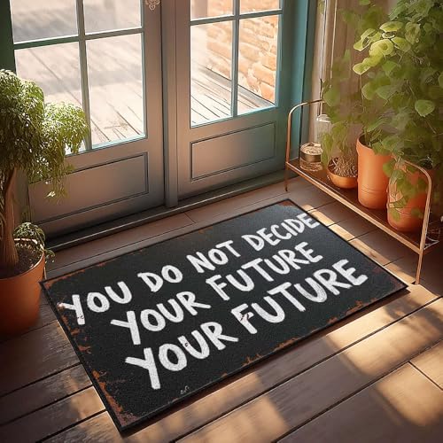 XYBH Fußmatte "Home Alone", Aufschrift "You Do Not Decide Your Future Your Future", 65 x 90 cm von XYBH