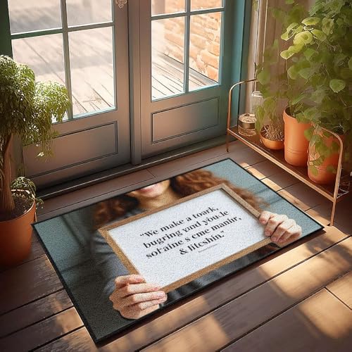 XYBH Fußmatte für den Außenbereich, Aufschrift "We Make A Toark", Bugring Ynd Youcle Sofa S Cme Maniir & Litcshin. Fußmatte, Fußmatte, Inneneingang, Sommer, Haustürmatte (40 x 60 cm) von XYBH