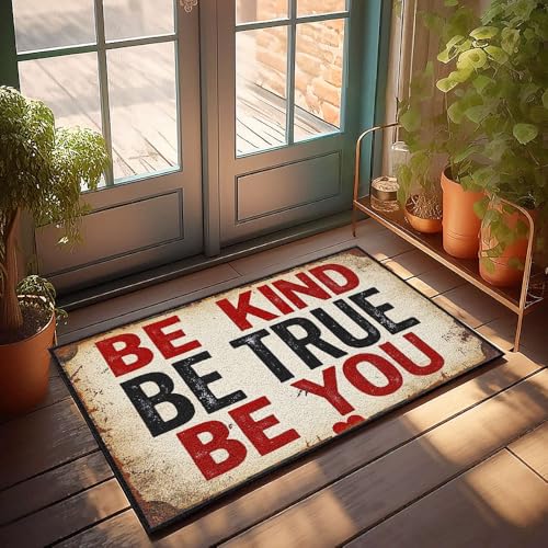 XYBH Garagen-Zubehör für Männerhöhle mit Aufschrift "Be Kind Be True Be You", Fußmatte, Veranda, Dekoration, Spielzimmer-Möbel (50 x 80 cm) von XYBH