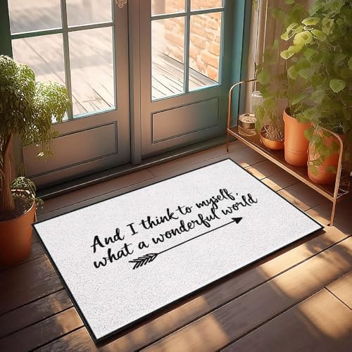 XYBH Garagen-Zubehör für Männerhöhle und ich denke an mich selbst, What A Wonderful World, Fußmatte, Veranda, Dekoration, Spielzimmer-Möbel (50 x 80 cm) von XYBH