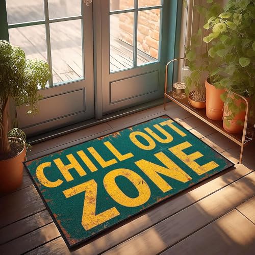 XYBH Garagenzubehör für die Männerhöhle Chill Out Zone Schild Fußmatte Veranda-Dekor Spielzimmermöbel (50 x 80 cm) von XYBH