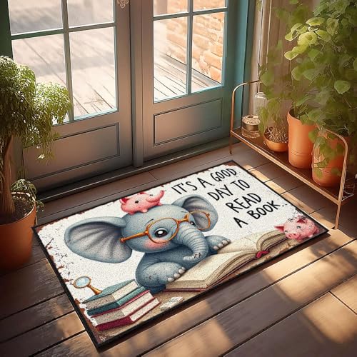 XYBH Herbst-Outdoor-Teppich für die Haustür "It's A Good Day To Read A Book". Fußmatte mit lustigem Motiv, 65 x 90 cm XYBH Herbst-Outdoor-Teppich für die Haustür "It's A Good Day To Read A Book". Fußmatte mit lustigem Motiv, 65 x 90 cm von XYBH