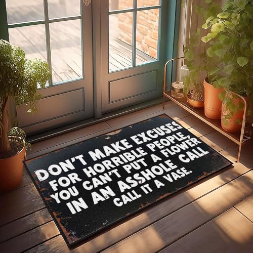 XYBH Outdoor-Teppich "Don't Make Excuses For Horrible People" Fußmatte Hot Cocoa Bar Decor Matte Schuhe (65 x 90 cm) von XYBH