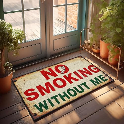 XYBH Retro-Teppich "No Smoking Without Me", Fußmatte für Teenager, Mann, Cabe-Dekor (40 x 60 cm) von XYBH
