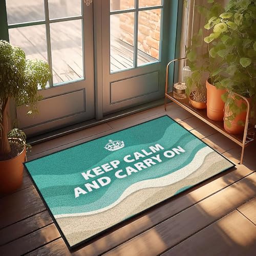 XYBH Retro-Teppich mit Aufschrift "Keep Calm And Carry On", 50 x 80 cm von XYBH