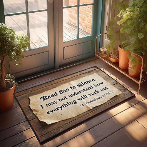 XYBH Rustikale Badezimmerteppiche "Read This In Silence", Fußmatte, Dekoration für Zimmer, Spielzimmer, 50 x 80 cm von XYBH