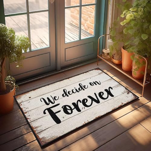 XYBH Rustikale Küchenteppiche, Aufschrift "We Decide On Forever", 50 x 80 cm von XYBH