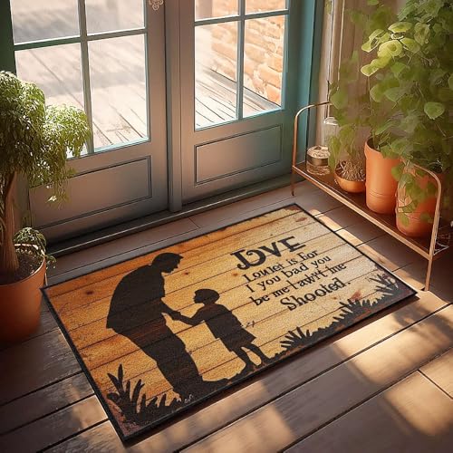 XYBH Rustikaler Küchenteppich, Aufschrift "Love Is For Those Who Love You". Fußmatte, Bauernhaus, Willkommensmatte, Pool-Dekoration (40 x 60 cm) von XYBH