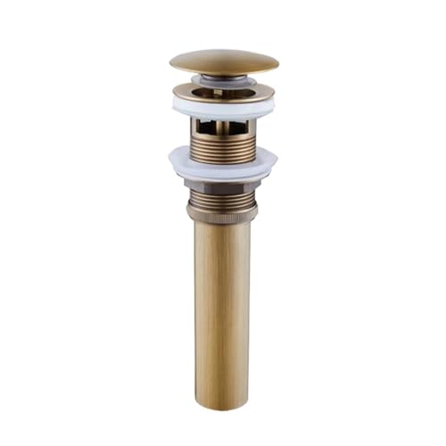 Becken Pop Up Abfluss Antik-Bronze-Pop-Up-Ablauf for Waschbecken, Kupfer, Messing, Clic-Clac mit Überlaufgefäß, Abflusssieb(ZR2002-3) von XYBYSWD
