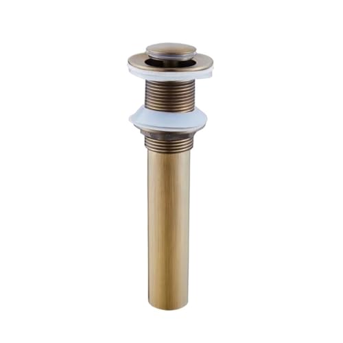 Becken Pop Up Abfluss Antik-Bronze-Pop-Up-Ablauf for Waschbecken, Kupfer, Messing, Clic-Clac mit Überlaufgefäß, Abflusssieb(ZR2002-5) von XYBYSWD