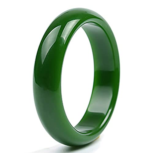 XYEJL Natürlicher Breiter Grünes Jadearmband Echte Natürliche Runde Smaragdgrüne Jade Armbänder Armreifen Für Frauen Geschenk,78~82mm von XYEJL