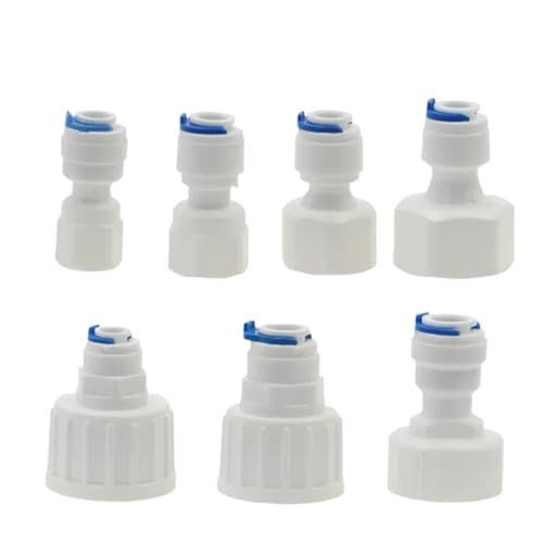 Fit For 1/4 Inch 3/8 Inch OD Tube Push-Fit To BSP Female Thread Pipe Quick Connector Fitting For Aquarium, Reverse Osmosis RO Water Dispenser(Blue Clip 1I4-10Pcs) von XYFGSBHQ