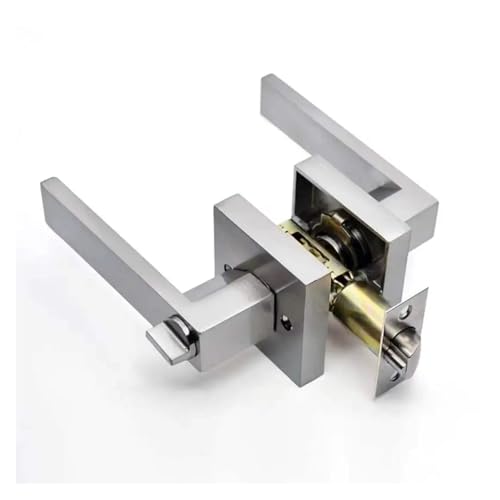 XYFGSBHQ Dreiriegeliges Kugeltürschloss, kompatibel mit Standard-Türvorbereitungen, schwarzer quadratischer Kanal-Sichtschutzgriff – for Innentüren im Schlafzimmer- und Badezimmerbereich(Style 3) von XYFGSBHQ