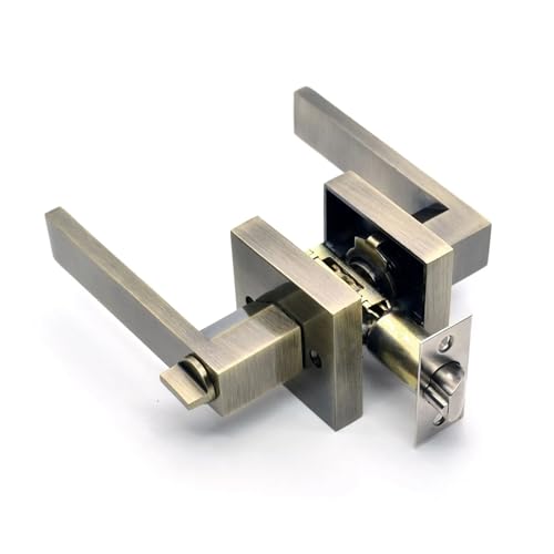 XYFGSBHQ Dreiriegeliges Kugeltürschloss, kompatibel mit Standard-Türvorbereitungen, schwarzer quadratischer Kanal-Sichtschutzgriff – for Innentüren im Schlafzimmer- und Badezimmerbereich(Style 5) von XYFGSBHQ