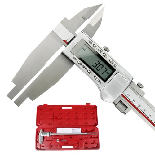 Digitaler Messschieber 400mm mit 100mm Messspitzen, Hochpräzise Edelstahl Elektronik Messschieber Messwerkzeuge, Innen- und Außenmessung, LCD Display (400 mm) von XYHAOAI