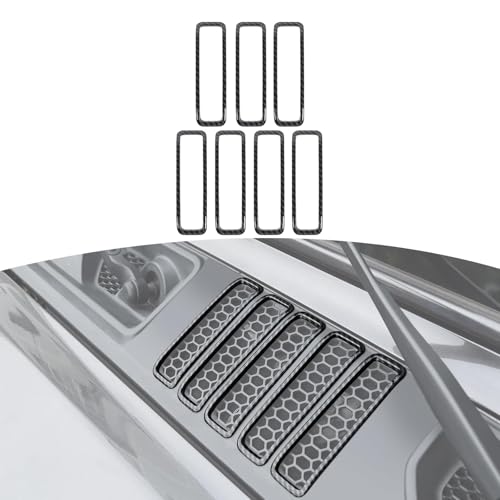 XYHAOAI Motorhaube Lüftungsschlitze Abdeckung Verkleidung für Jeep Wrangler JL JLU & Gladiator JT 2018-2024 Außenzubehör 7 Stück,Carbon Fiber von XYHAOAI