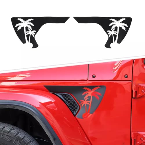 XYHAOAI Seitliche Kotflügel Entlüftung Aufkleber Bäume Vinyl Aufkleber Passend für Jeep Wrangler 2018-2024 JL JLU & 2020-2024 Gladiator JT, 1 Paar von XYHAOAI