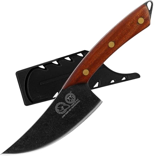 XYJ 5 Inch Boning With Sheath,Stainless Steel,Black Kitchen Knife,Full Tang Wood Handle,Meat Cleaver for Meat Cutting,Fish Fillet Carving Knife for Kitchen Outdoor Camping for Special Day XYJ 5 Inch Boning With Sheath,Stainless Steel,Black Kitchen Knife,Full Tang Wood Handle,Meat Cleaver for Meat Cutting,Fish Fillet Carving Knife for Kitchen Outdoor Camping for Special Day von XYJ