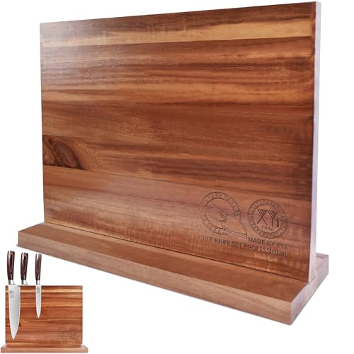 XYJ Authentic Since 1986, Magnetic Knife Block, Double Side Kitchen Knife Stand, Acacia Wood, Magnetic Knife Holder with Strong Enhanced Magnets, Knives Storage Rack Stand for Home Kitchen XYJ Authentic Since 1986, Magnetic Knife Block, Double Side Kitchen Knife Stand, Acacia Wood, Magnetic Knife Holder with Strong Enhanced Magnets, Knives Storage Rack Stand for Home Kitchen von XYJ