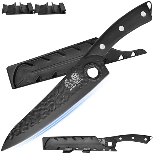 XYJ Forged Japanese Chef Knife 8 Inch,Black High Carbon Steel,Full Tang,Kitchen Knife Meat Cleaver for Meat Cutting,Ultra Sharp Blade,Finger Hole Design,Slicing Cooking Knife With Wood Handle XYJ Forged Japanese Chef Knife 8 Inch,Black High Carbon Steel,Full Tang,Kitchen Knife Meat Cleaver for Meat Cutting,Ultra Sharp Blade,Finger Hole Design,Slicing Cooking Knife With Wood Handle von XYJ