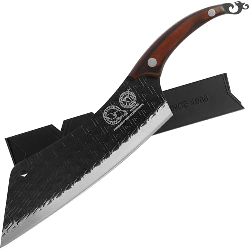 XYJ Handmade Forged Kitchen Knife,10 Inch,High Carbon Steel,Full Tang,Slicing Cooking Knife,Wood Handle,Professional Slicing Chef Knife With Sheath,Edge Guard Protector,Outdoor Camping BBQ XYJ Handmade Forged Kitchen Knife,10 Inch,High Carbon Steel,Full Tang,Slicing Cooking Knife,Wood Handle,Professional Slicing Chef Knife With Sheath,Edge Guard Protector,Outdoor Camping BBQ von XYJ