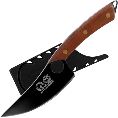 XYJ Küchenmesser mit Scheide, Edelstahl, 5 Zoll, Volltang, Fisch Filetiermesser, Holzgriff, Fleischerbeil für Fleischschneiden, Outdoor Camping BBQ-Messer XYJ Küchenmesser mit Scheide, Edelstahl, 5 Zoll, Volltang, Fisch Filetiermesser, Holzgriff, Fleischerbeil für Fleischschneiden, Outdoor Camping BBQ-Messer von XYJ