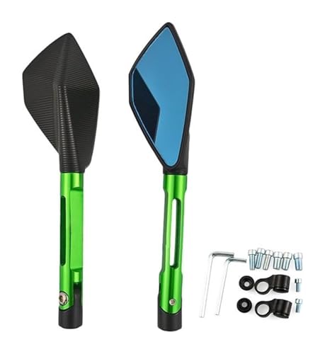 XYJTC Motorradspiegel, for Y&amaha for MT-03 for MT-25 2005-2019 CNC-Aluminium-Motorrad-Rückspiegel Blauer Blendschutz-Rückspiegel Moto-Lenkerspiegel (B-Rot)(A-Green) von XYJTC