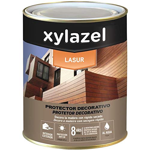Xylazel – Displayschutzfolie Wasser Lasur Satin 750 ml càstano von XYLAZEL