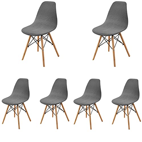 Shell Stuhl Deckt Dehnbar Wasserdicht Mid Century Modern Stuhl Deckt Lounge Armless Stuhl Protector Für Küche Esszimmer Wohnzimmer,Grau,6pack von XYLUAKY