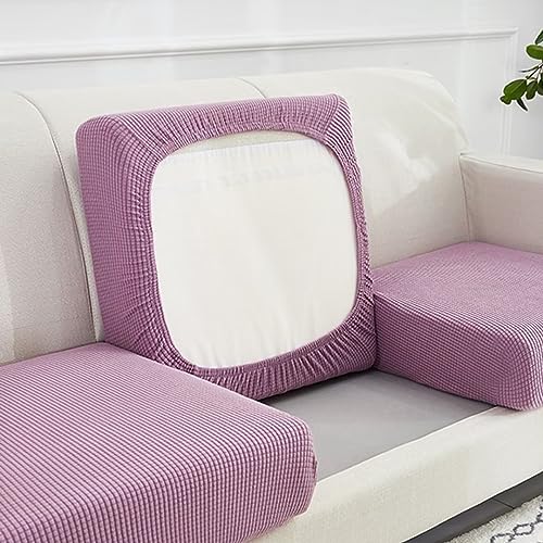 XYMJT Sofakissenbezüge, Stretch-Sofa-Sitzkissenbezüge, Couch-Kissenbezüge, Ersatz-Möbelschutz, Sitz for Wohnzimmer, individuelles Kissen (Color : Light Purple, Size : Large 1 seat) von XYMJT