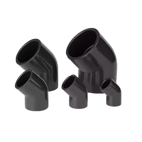 2 Stück Schwarze PVC-Wasserversorgungsrohre Mit 45-Grad-Winkelstücken, Durchmesser 20–50 Mm, Abgewinkelte Wasserversorgungsarmaturen For Aquarien Und Fischtanks(25mm) von XYMMANM