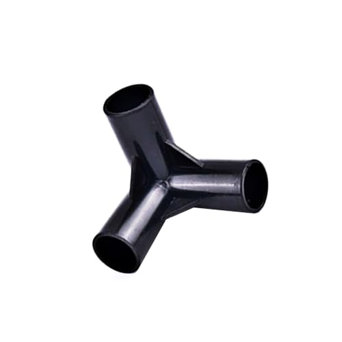 2 Stück Schwarzes T-förmiges Dreidimensionales T-Stück, Dünnes Hartrohr, Korrosionsbeständiger Kunststoffrahmenverbindungsrahmen-Eckverbinder 8 12 16 19 Mm(8mm) von XYMMANM