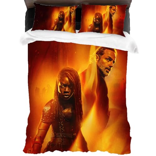 XYOK The Walking Dead Bettwäsche Michonne Kinder Bettbezug 2 Kissenbezug Mikrofaser Bettwaren-Sets Mit Reißverschluss Bettwäsche-Sets (TWD2, Single 135x200) von XYOK