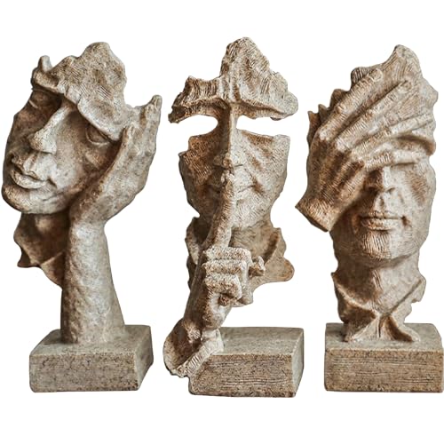 XYQXYQ 3 Stück Denker,3 Sets von Abstrakten Kunstskulpturen mit Dekorationsfiguren, Moderne Heimdekoration, Schreibtischdekoration, Moderne Dekorationsfiguren, Regaldekoration von XYQXYQ