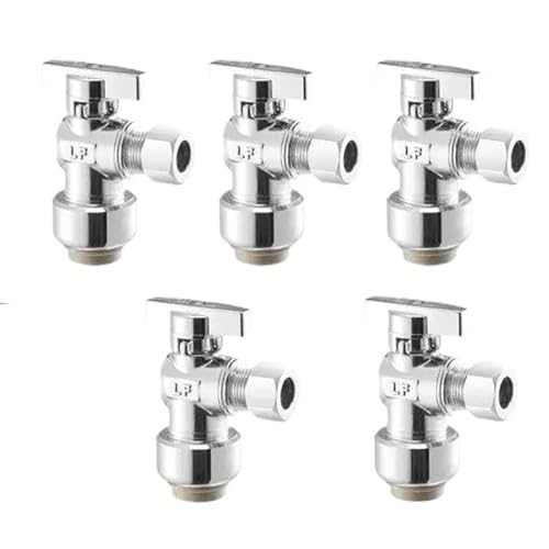 10 Pack Push to Connect Angle Stop Valve 1/2 Inch PTC x 3/8 OD Compression Quarter Turn Plumbing Fittings von XYRGPQYI