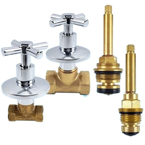 Angle Valve Straight Through Quick Open Slow Copper Spool Brass Water Stop Inner Wire Triangle Faucets(DN15 black) von XYRGPQYI