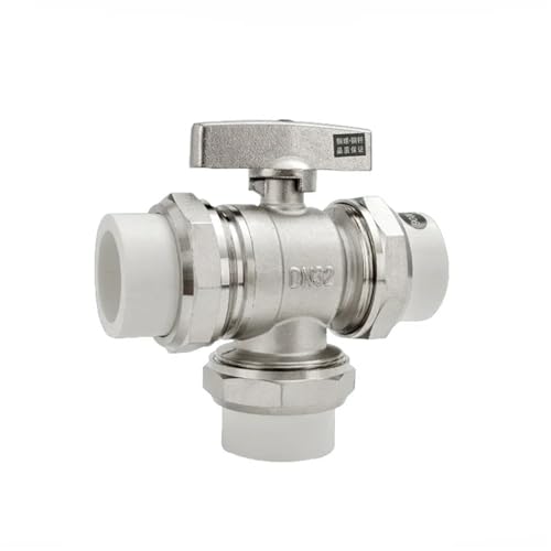 PPR Three-way Ball Valve L/Y Type Water Distributor Pipe Fittings DN20 DN25 Brass Material Movable Joint 3/4" 1"(White 25PPR) von XYRGPQYI