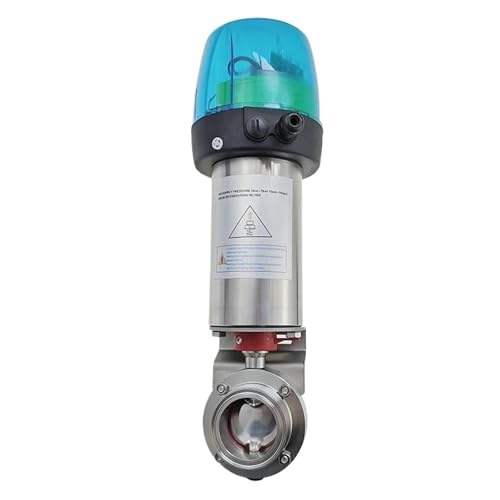 XYRGPQYI 1,5" 2" Tri Clamp pneumatische Absperrklappe intelligenter Schaltertyp einfachwirkend mit Kopf(OD25mmxferrule 50.5,SUS316L) von XYRGPQYI