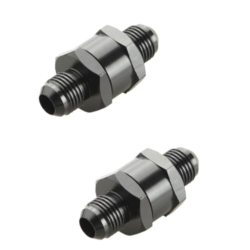 XYRGPQYI 2PCS AN3 / AN4 AN6 Kraftstoff Rückschlagventil Einweg Benzin Diesel Aluminium(AN3 Black) von XYRGPQYI