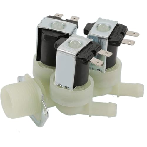 XYRGPQYI Elektrisches Magnetventil, 3-Wege-Wassereinlass N/C Normal geschlossenes for elektrische Waschmaschine, Kunststoff, AC 220 V, G3/4(AC220V) von XYRGPQYI