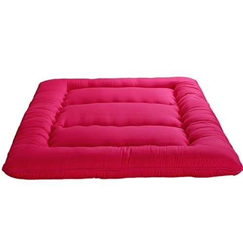 XYSQ Klappmatratze Japanische Boden Futon Matratze Dicke Tatami Schlaf Bettrolle Faltbare Bodenmatten Schlafmatte (Color : Red, Size : 150x200cm) von XYSQ