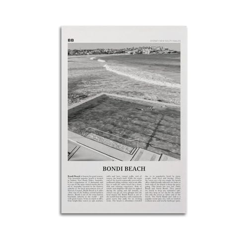 Bondi Beach Print Black And White Pool, Bondi Beach Wall Art, Bondi Beach Poster, Bondi Beach Foto, Sydney Posterdruck, Australien, Ozeanien Poster, dekorative Malerei, Leinwand, Wandposter und von XYSWDD