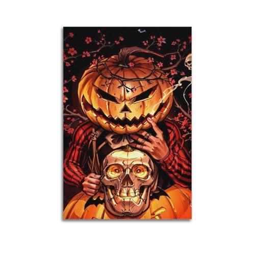 XYSXYCP Leinwand-Wandkunst, Halloween-Poster, gruseliger Kürbis-Schädel, modern, für Wohnzimmer, Schlafzimmer, Dekoration, 30 x 45 cm XYSXYCP Leinwand-Wandkunst, Halloween-Poster, gruseliger Kürbis-Schädel, modern, für Wohnzimmer, Schlafzimmer, Dekoration, 30 x 45 cm von XYSXYCP