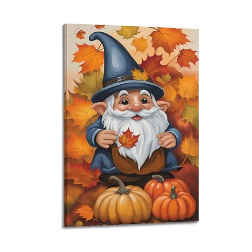 XYSXYCP Leinwandbild, Halloween-Poster, niedlicher Zwerg, Kürbisse, modernes Wohnzimmer, Schlafzimmer, Dekoration, 40 x 60 cm XYSXYCP Leinwandbild, Halloween-Poster, niedlicher Zwerg, Kürbisse, modernes Wohnzimmer, Schlafzimmer, Dekoration, 40 x 60 cm von XYSXYCP