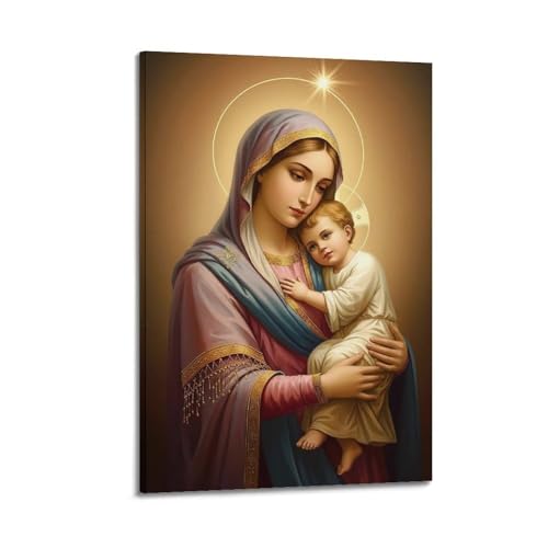 XYSXYCP Leinwandbild, christliches Poster, sanfte Maria und Jesus, moderne Wohnzimmer-Dekoration, 30 x 45 cm XYSXYCP Leinwandbild, christliches Poster, sanfte Maria und Jesus, moderne Wohnzimmer-Dekoration, 30 x 45 cm von XYSXYCP