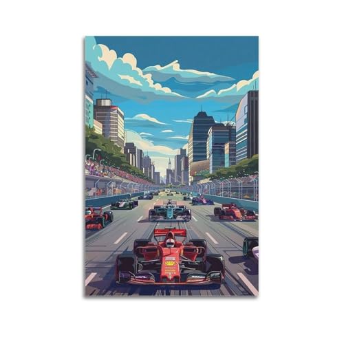XYSXYCP Wandkunst-Fotoalbum, Auto-Poster, spannendes CityRace-Formel1Racing, moderne Familiendekoration, 40 x 60 cm XYSXYCP Wandkunst-Fotoalbum, Auto-Poster, spannendes CityRace-Formel1Racing, moderne Familiendekoration, 40 x 60 cm von XYSXYCP