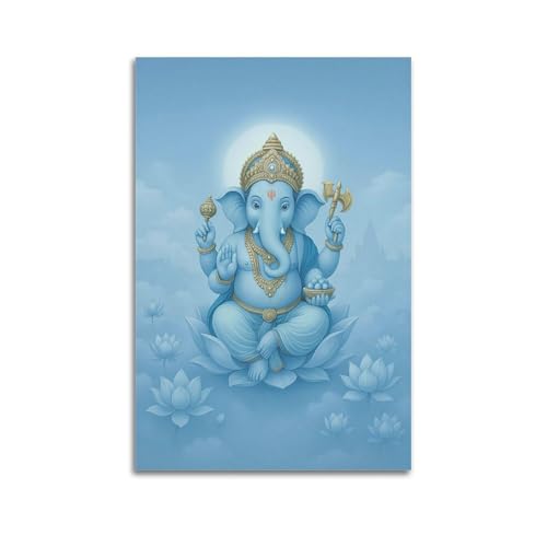 XYSXYCP Wandkunst-Fotoalbum, HinduGod-Poster, SereneBlueGanesha, moderne Familie für Wohnzimmer, Dekoration, 40 x 60 cm XYSXYCP Wandkunst-Fotoalbum, HinduGod-Poster, SereneBlueGanesha, moderne Familie für Wohnzimmer, Dekoration, 40 x 60 cm von XYSXYCP