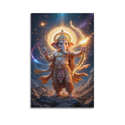 XYSXYCP Wandkunst-Fotoalbum, HinduGod-Poster, WarriorGaneshaWithBow, moderne Familie für Wohnzimmer, Dekoration, 30 x 45 cm XYSXYCP Wandkunst-Fotoalbum, HinduGod-Poster, WarriorGaneshaWithBow, moderne Familie für Wohnzimmer, Dekoration, 30 x 45 cm von XYSXYCP