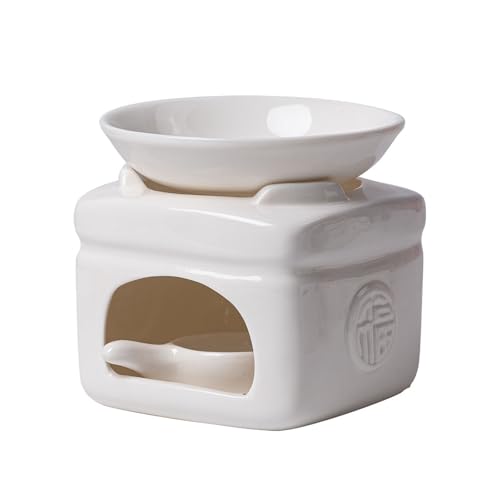 Ceramic Chocolate Fondue Pot Set, Chocolate Cheese Cups Tea Light Porcelain Melting Pot,Chocolate Melting Pot Butter WarMers Pot for Party von XYUERU