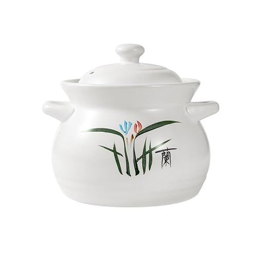 Chinesischer Keramik-Kochtopf,Auflaufformen Eintopf, Hitzebeständig Glasierte Steingut-Kochtopf Mit Deckel, Multifunktional Langsamer Eintopf Für Küchenkochgeschirr(3.5L) von XYUERU